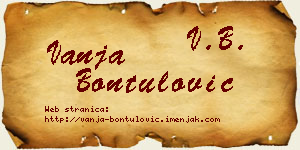 Vanja Bontulović vizit kartica